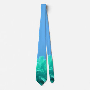 Cravate Élégant bleu vert floral
