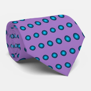 Cravate Elégant Blue Polka Dot w. Arrière - plan Lavender