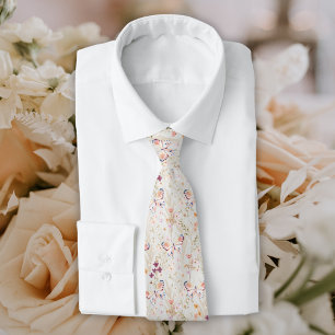 Cravate Élégant Boho Fleur sauvage Butterfly Groomsman