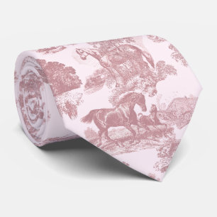 Cravate Elégant Chic Cheval Rose Toile