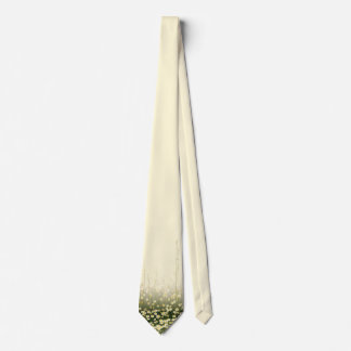 Cravate Élégant Crème & Vert Sauge Prairie Fleur Sauvage