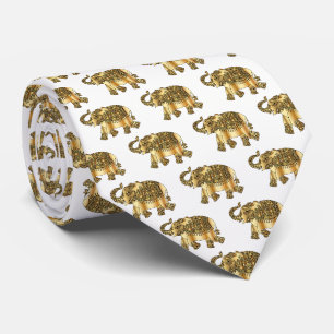 Cravate Elégant, Eléphant Or, Paisley