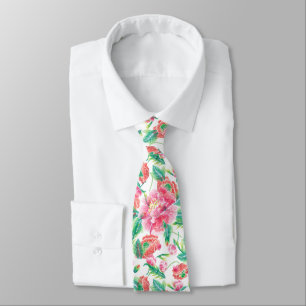 Cravate Élégant Fille Lumineuse Motif Fleurs Roses