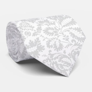Cravate Élégant floral botanique gris