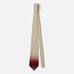 Cravate Élégant floral ombré beige et burgundy pour homme