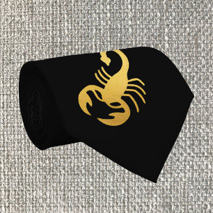 Cravate Elégant Golden - Black Scorpio Zodiac
