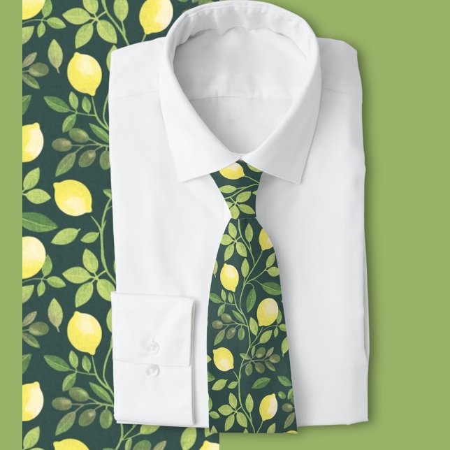 Cravate Elegant Lemon Botanical Pattern Fashion  (Créateur téléchargé)