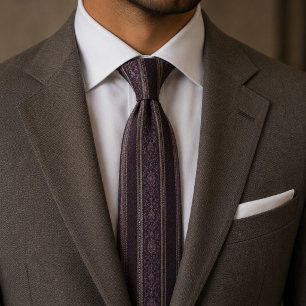 Cravate Élégant Luxe Vintage Plum Pourpre Profond