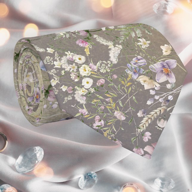 Cravate Élégant Mariage d'automne floral Necktie (Créateur téléchargé)