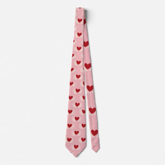 Cravate Elegant Modern Pink and White Doodle Heart Pattern