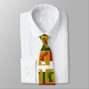 Cravate Élégant Motif de rennes de vacances Vert Rouge & O