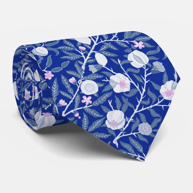 Cravate Élégant motif de vigne de citron bleu frais (Roulé)