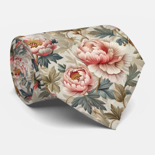 Cravate Elégant motif floral. Pâles roses