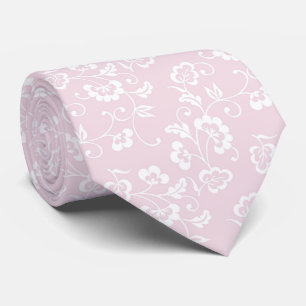 Cravate Élégant motif floral rose