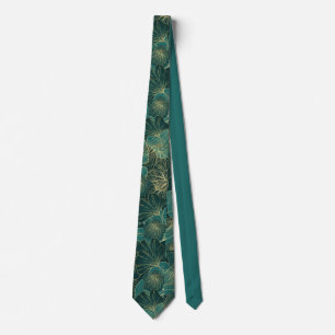 Cravate Élégant motif floral Turquoise Seagreen