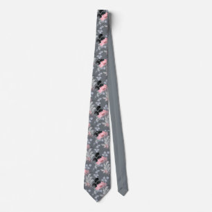 Cravate Élégant motif Vintage rose gris
