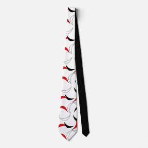 Cravate Elégant noir, rouge et blanc Motif Abstrait Hommes