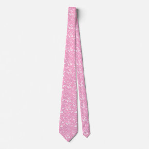 Cravate Élégant Pastel rose Motif en tissu floral