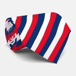 Cravate Elegant Patriotic Blue White Red Flag Striped