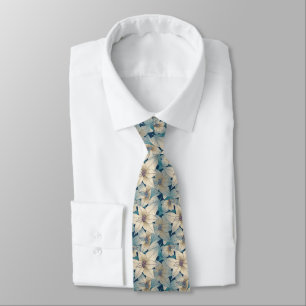 Cravate Élégant petit Motif floral à fleurs blanches