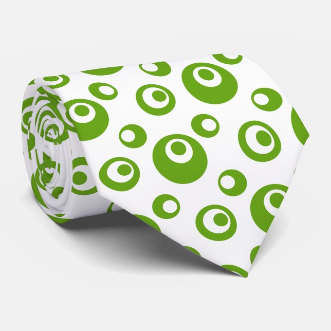 Cravate Elégant point vert sur Arrière - plan blanc (Roulé)