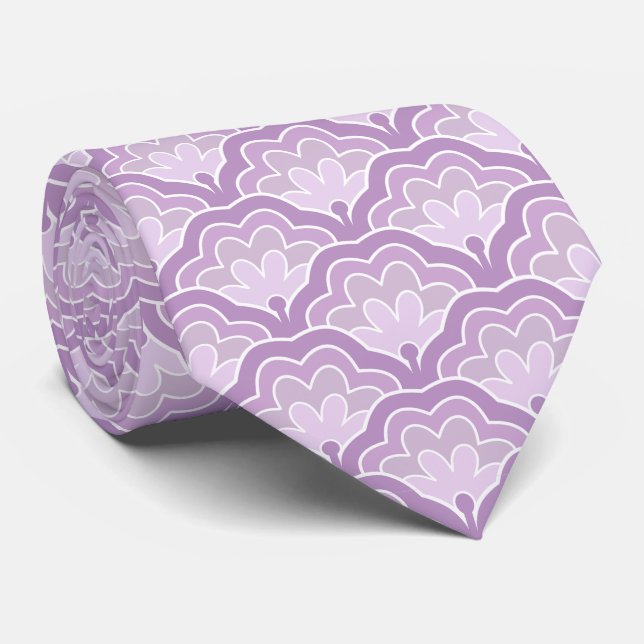 Cravate Elegant Purple Floral Pattern Nature Inspired Idea (Roulé)