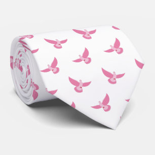 Cravate Élégant rose sur blanc Motif sans voile