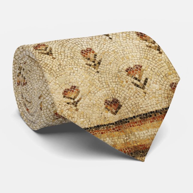 Cravate ELEGANT SIMPLE BYZANTINE MOSAIC FLOWERS Antique  (Roulé)