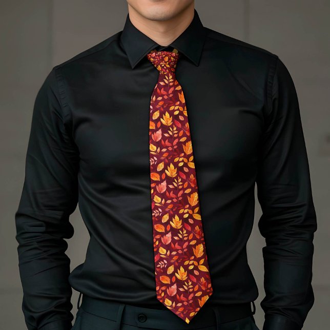 Cravate Élégant Tie Floral Automnal Botanique aux Couleurs (Créateur téléchargé)