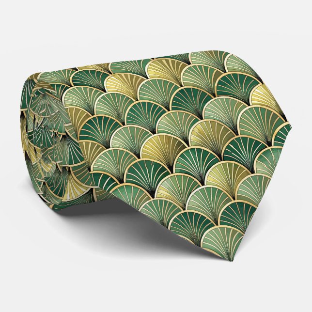 Cravate Elegant tiled Art Deco pattern  (Roulé)