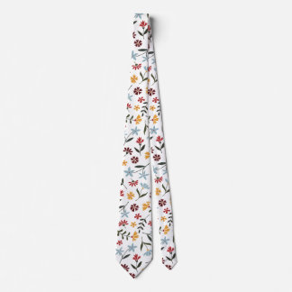 Cravate Elégante aquarelle colorée motif floral