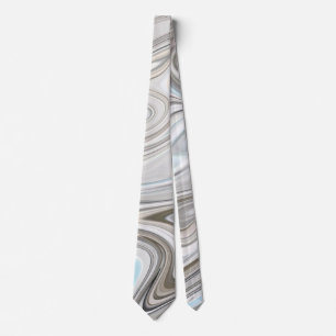 Cravate Elégante Motif en marbre blanc et gris Faux