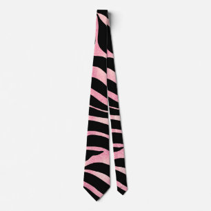 Cravate Elégante Parties scintillant Rose or Zebra Black P