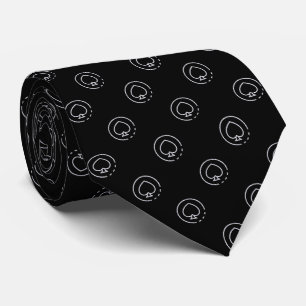 Cravate Élégante pièce de pique gris-noir