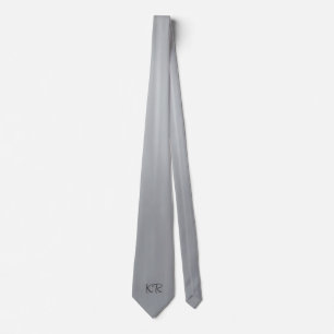 Cravate Élégantes Initiales Monogramme Classique Gris Arge