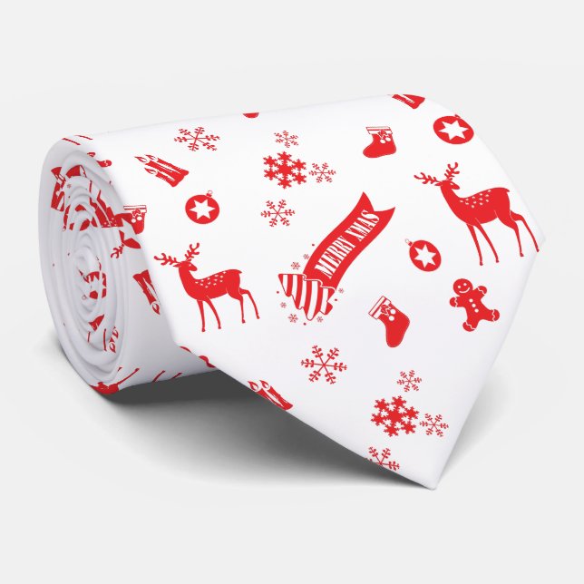 Cravate Éléments de Noël (Roulé)