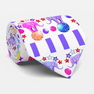 Cravate Elephant Circus Stars Stripes Carnaval