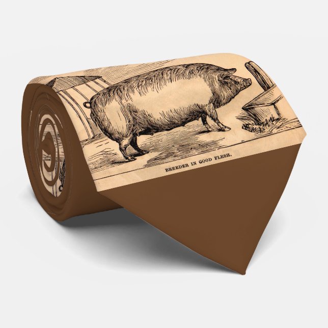 Cravate Éleveur du 19ème siècle de ` d'impression de porc (Roulé)