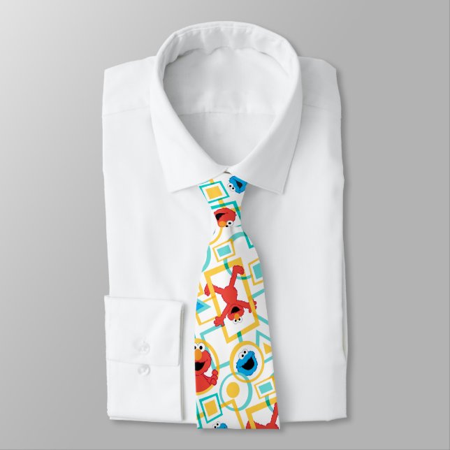 Cravate Elmo & Cookie Monster Fun Shapes Motif (Attaché)