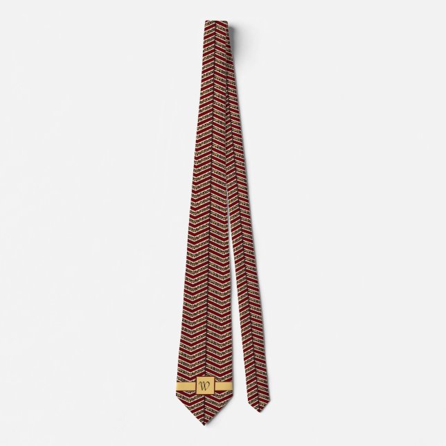 Cravate Empreinte de léopard Chevron (Devant)