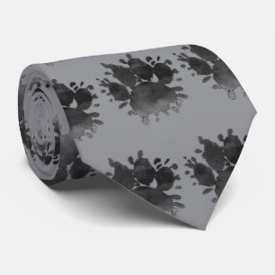 Cravate Empreinte de patte de chien Aquarelle Patte de can