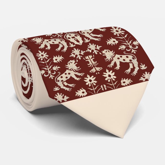 Cravate Empreinte des lions mouchetés AD 1200s (Roulé)
