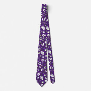 Cravate Empreintes de pied 01.b. BG pourpre