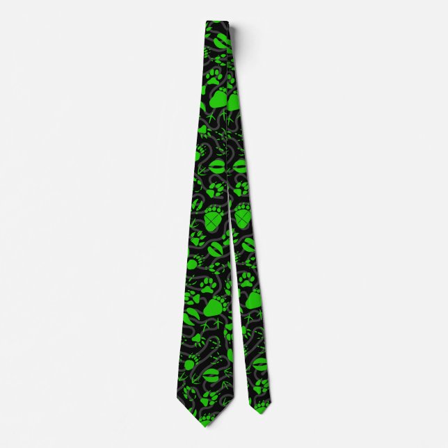 Cravate Empreintes de pied 01.b.green Black BG (Devant)