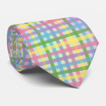 Cravate en bande Tartan arc-en-ciel