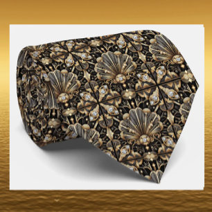 Cravate en fausse soie Art Déco Luxe Gentleman