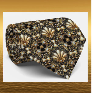 Cravate en fausse soie Art Déco   Luxe Gentleman