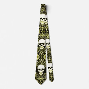 Cravate en soie gothique de Reaper de l'or des