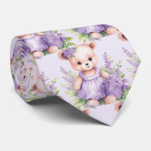 Cravate en Teddy Bear Violet Lilas