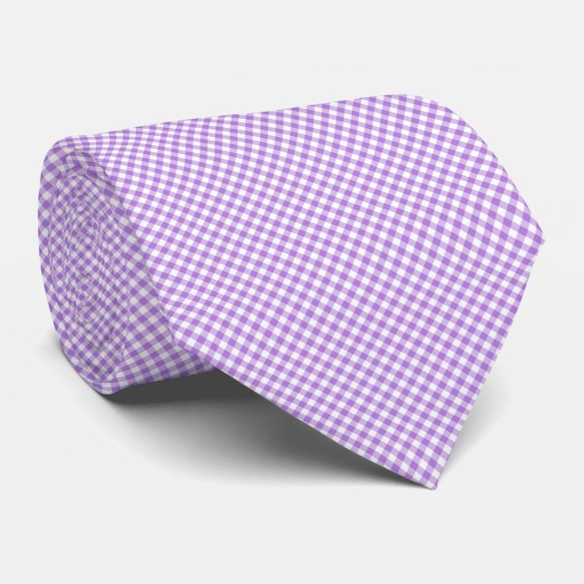 Cravate En vichy diagonale Lavender (Roulé)